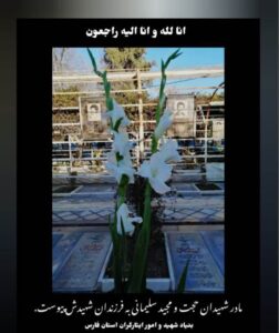 مادر شهیدان والامقام حجت و مجید سلیمانی به فرزندان شهیدش پیوست