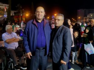 حضور سلیمانی معاون فرهنگی و آموزشی بنیاد شهید و امور ایثارگران به همراه رضایی مدیرکل بنیاد شهید تهران بزرگ  در میدان بهارستان تهران