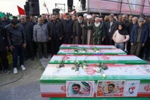 برگزاری مراسم تشییع شهدا جنگ رمضان در اربعین فراق شهادت رهبر حکیم انقلاب اسلامی