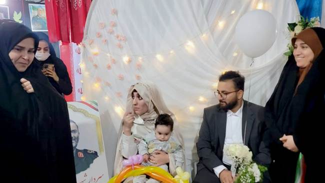 برگزاری جشن ازدواج فرزند شهید مبارزه با رژیم صهیونی در قرار ۷۹