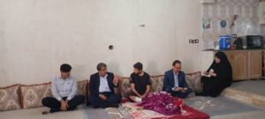 عیادت مدیر کل بنیاد شهید بوشهر از چهار مجروح جنگ اقتدار رمضان در شهرستان دشتی