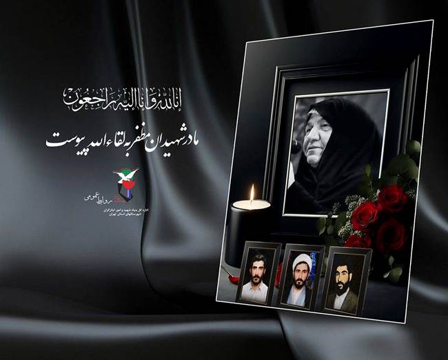 مادر شهیدان والامقام علی حسن و رضا مظفر به فرزندان شهیدشان پیوست