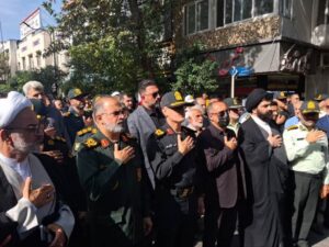 حضور نماینده ولی فقیه در تشییع پیکر مطهر دو شهید مدافع امنیت در مازندران